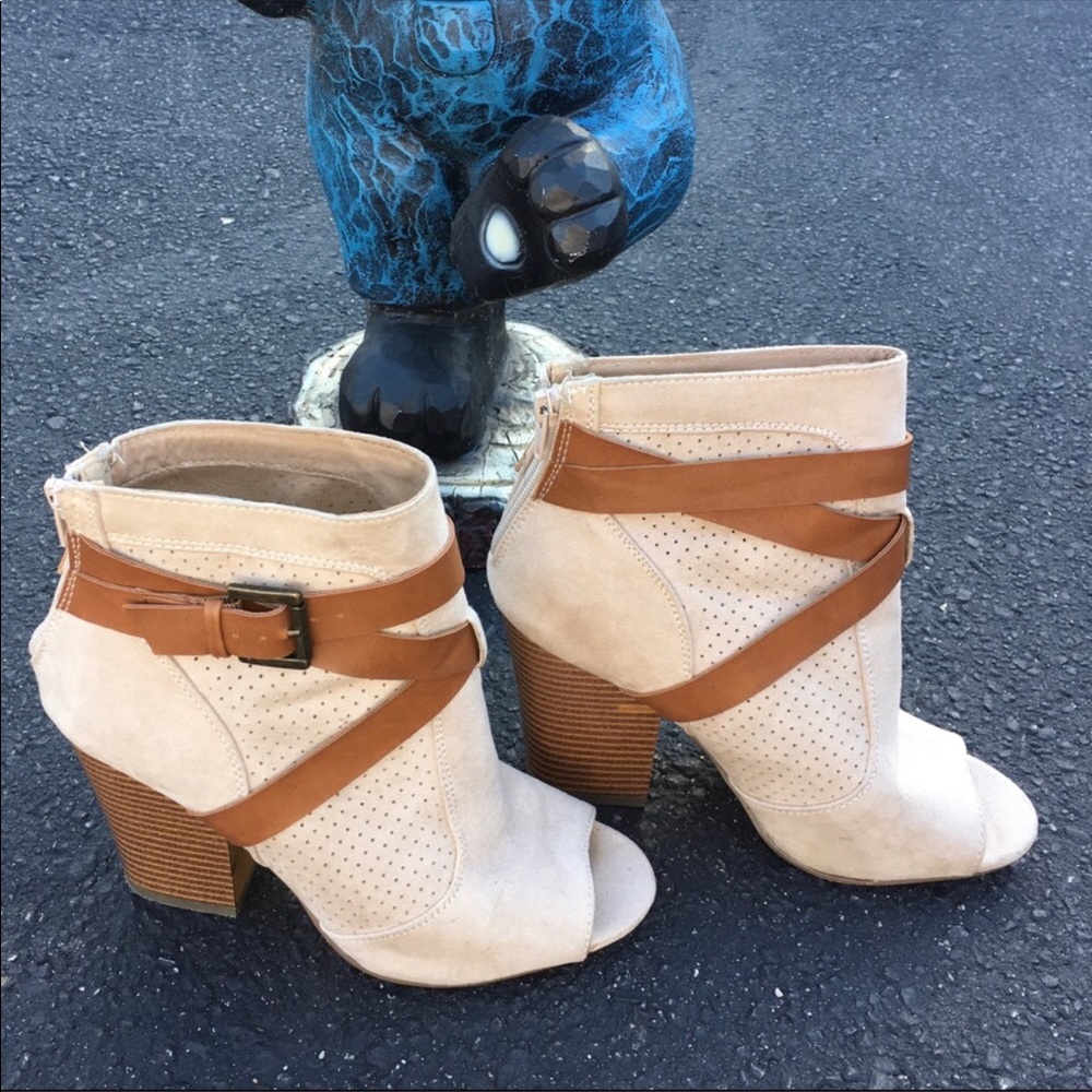 JustFab Peep toe booties